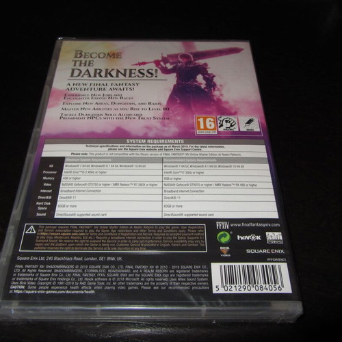 Final Fantasy XIV Shadowbringers PC DVD new sealed
