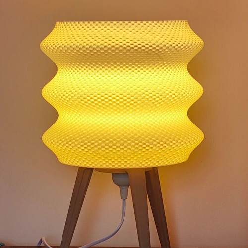 Modern table lamp with honeycomb design and white shade new