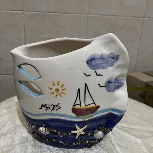 Handmade decorative vase from Milos like new