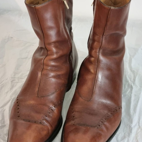 Yves Saint Laurent Rive Gauche leather Chelsea boots size 43.5 used, brown