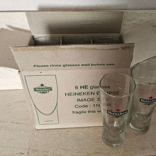 Heineken glasses new, pack of 6 in original box