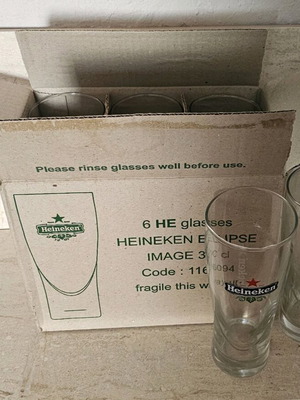 Heineken glasses new, pack of 6 in original box