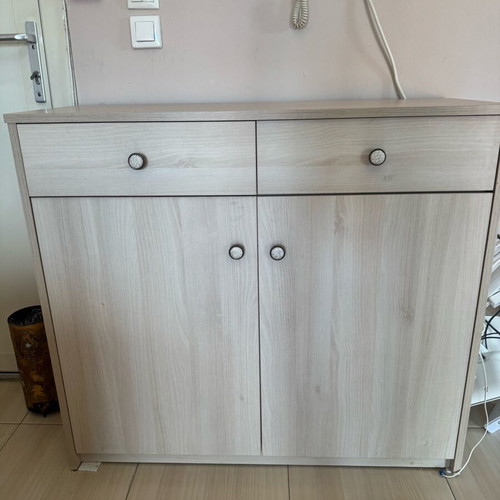 Shoe rack used beige color with 2 drawers
