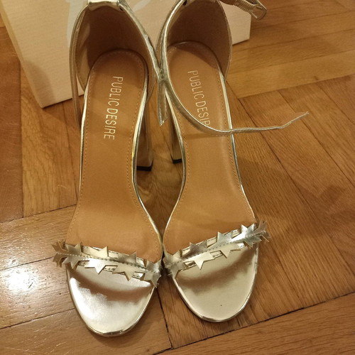 Public Desire silver sandals like new with star details