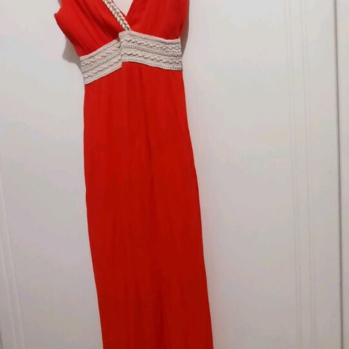 Paranoia long dress size M like new, orange, ancient Greek style