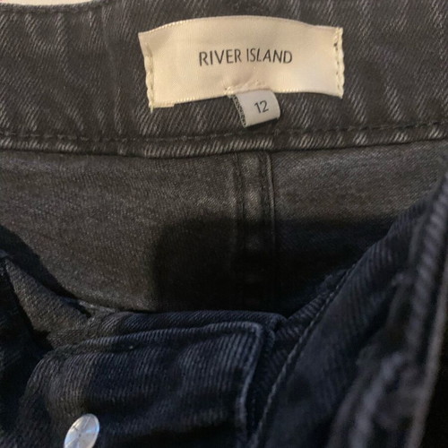 River Island black denim shorts like new, size M 38 10