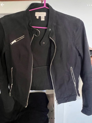 Τζιν τζάκετ τύπου biker μεταχειρισμένο, μαύρο, Zara μέγεθος M