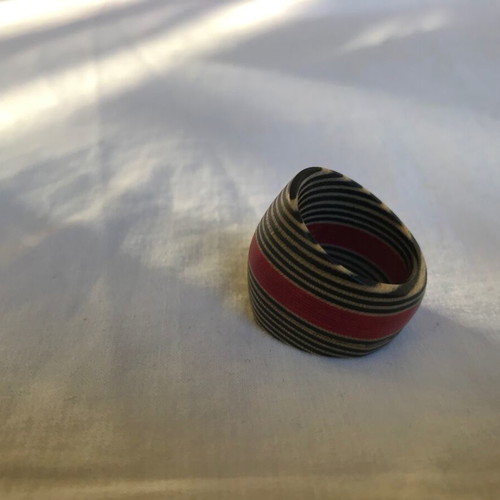 Handmade wooden ring multicolored new 18mm