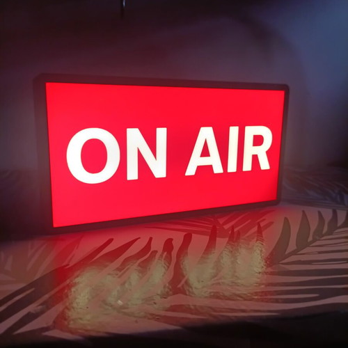 On Air Lighted Sign like new, LED for podcast and studio