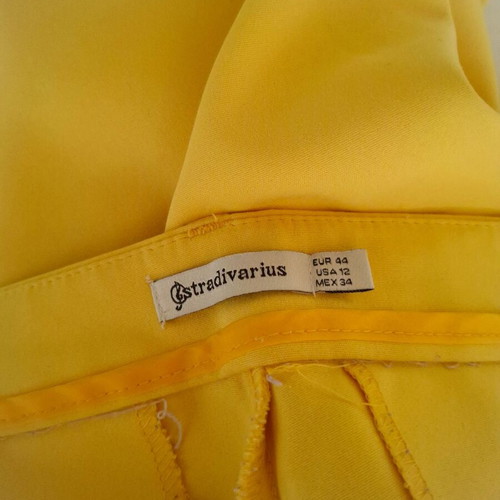 Stradivarius yellow women's office pants used, low waist, ankle length