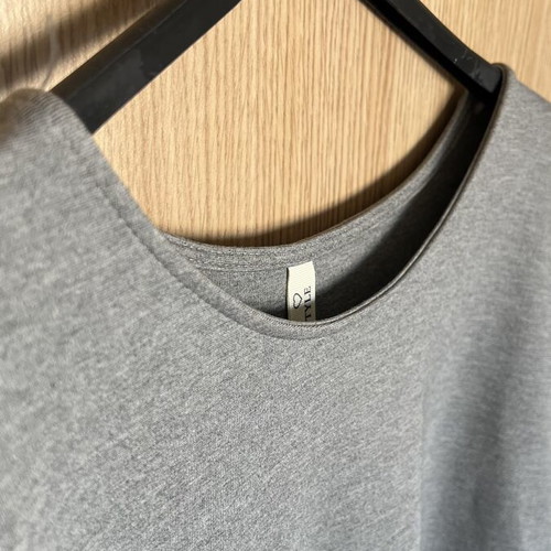 Italian Grey Women's Blouse L-XL New, Elastic Jersey Fabric