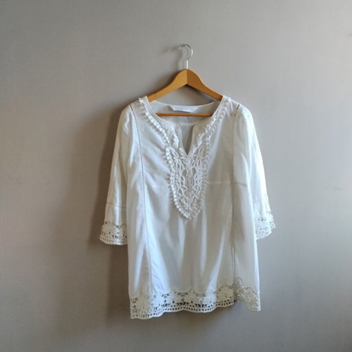 Zara cotton shirt like new, white, size S