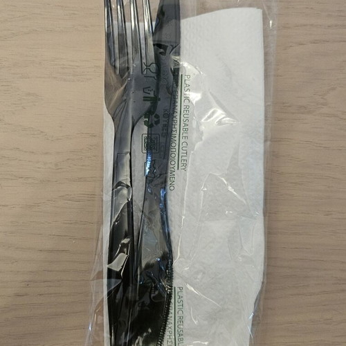 Individual Cutlery Set new, pack of 10 with knife, fork, napkin