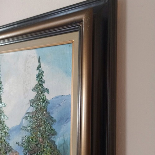 Landscape painting used with vivid colors and nature details