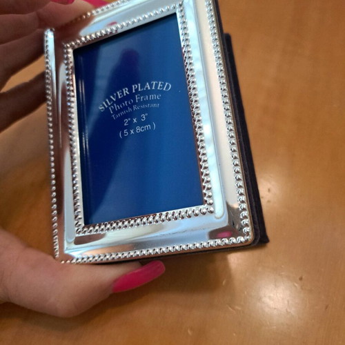 Mini photo album silver plated new