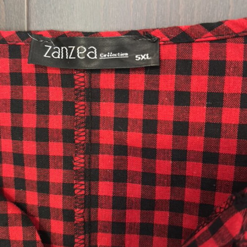 Zakcret checked blouse red large size new 5XL