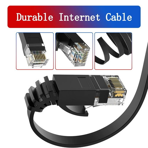 Ethernet cable CAT6 flat 50cm length new, white