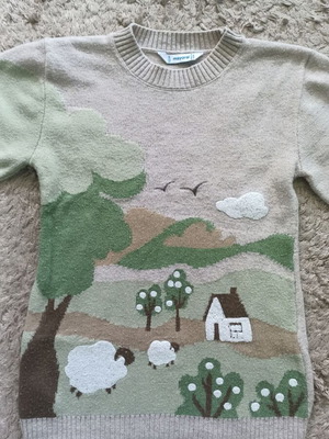 Φόρεμα πλεκτό Mayoral σαν καινούργιο, 5 ετών, μπεζ και πράσινο