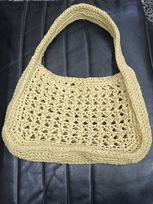 Handmade women's bag new, beige, 27x33 cm