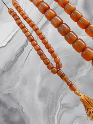 Χειροποίητο κομπολόι Sparkling Resin πορτοκάλι