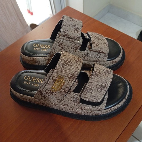 Guess slippers, beige and gold, size 39