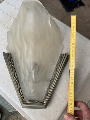 Art Deco crystal wall light used, heavy crystal with crack
