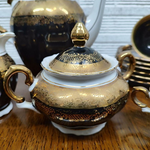 Bareuther Bavaria coffee set used, Bavarian porcelain with gold details