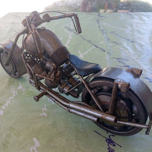 Handmade metal motorcycle used for collectors Harley