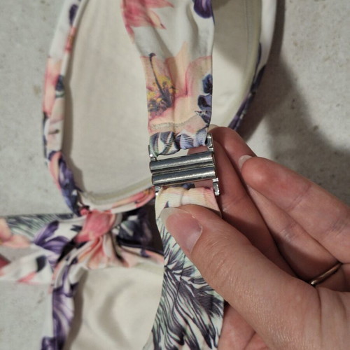 H&M Mix & Match Bikini Set Like New, Floral Bandeau Top & Scalloped Bottoms