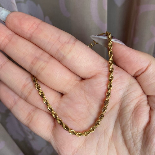 Steel gold bracelet new with extension chain
