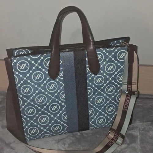 Verde women's handbag new, brown and turquoise