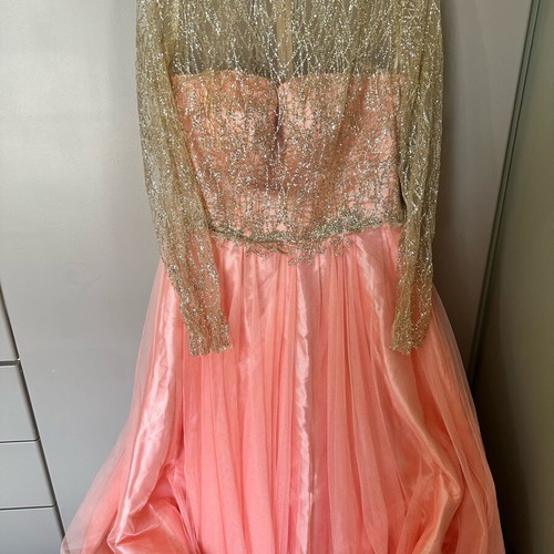Krystal Dream Dress new, salmon tulle with crystal embroidery