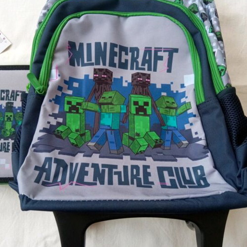 Minecraft school bag new with wheels, handle and free pencil case