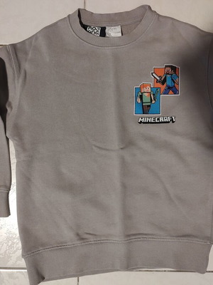 Minecraft sweatshirt Zara like new, size 8 years, gray