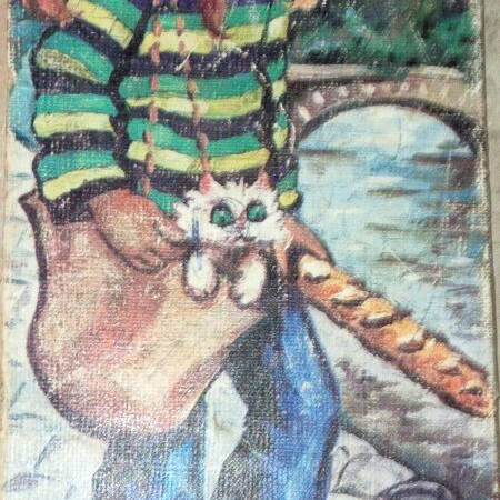 Vintage girl painting 15×45