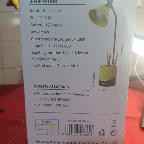 LED Table Lamp TaigeXin TGX-L2 with Pen Holder new