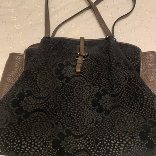 Renaud Pellegrino Paris leather and suede brown handbag like new