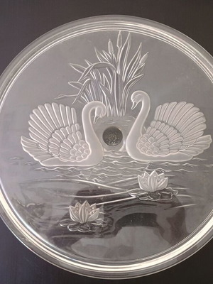 Glass cake stand used, BXN