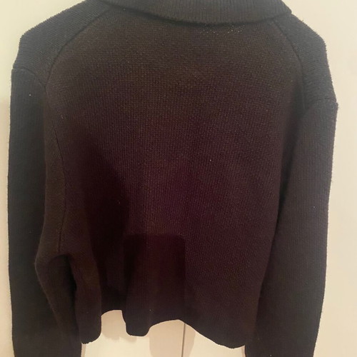 H&M cardigan used, black with gold buttons, size L
