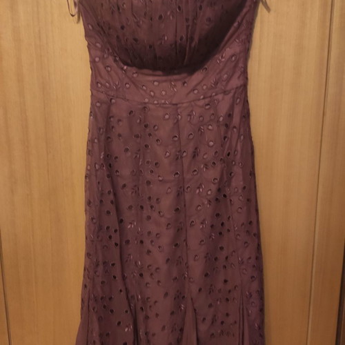 Coast dress used, summer evening, deep brick color, strapless, lace, size 36