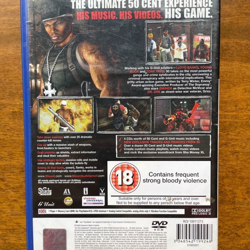 PS2 50 Cent Bulletproof used with manual