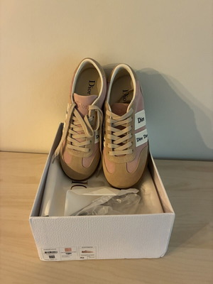 Dior ribbon sneakers new, beige and pink, size 40