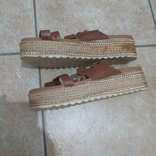 Dolce women's flat espadrilles, size 40, brown