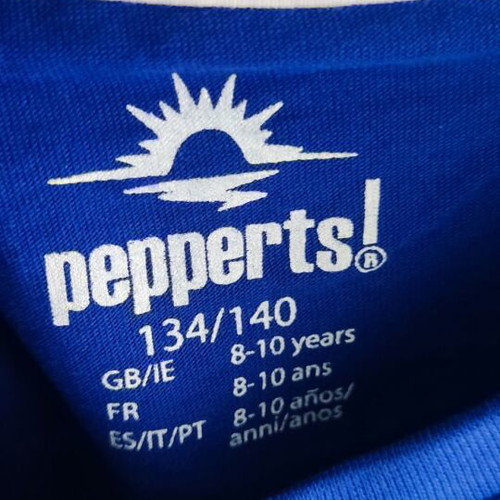Pepperts blue cotton short-sleeve T-shirt for boys 8-10 years
