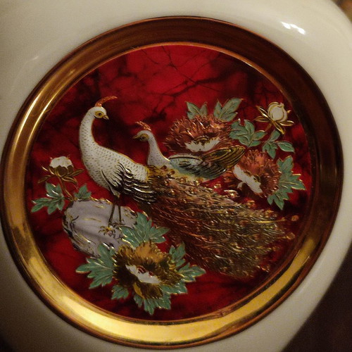 Japanese vases used The Art Of Chokin 24KT Gold Edged Ginger Jar 22cm height