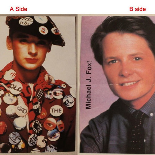 Boy George Michael J Fox Poster insert from Katerina magazine like new