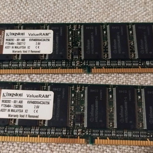 Kingston KVR400 256MB RAM memories like new, 2 pieces
