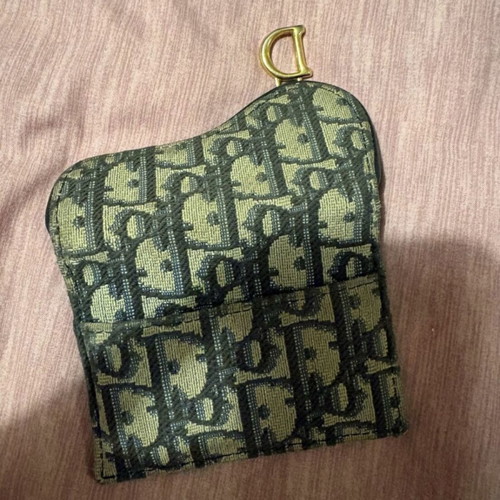 Dior authentic card holder used, gray and gold