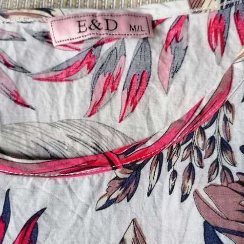 E&D Cotton Blouse New, Size M/L