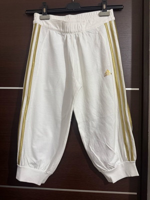 Φόρμα Adidas παιδική καινούργια, λευκή με χρυσές ρίγες, μέγεθος 14 ή Small
